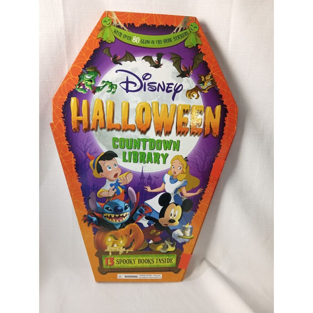 Disney Halloween Countdown Library 13 Spooky Books 80+ Glow-in-the-Dark Stickers